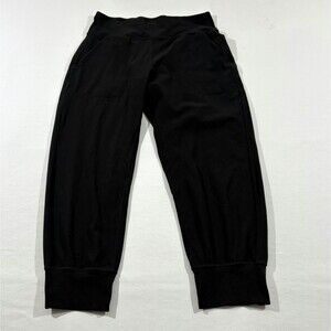 Lululemon Black Align High‑Rise Cropped 23" Joggers Athleisure Nulu Yoga Sz 8